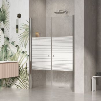 מקלחון חזית DALI בפרזול ניקל וזכוכית פסים