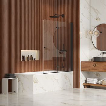 אמבטיון MAGIC 120 שחור זכוכית שקופה