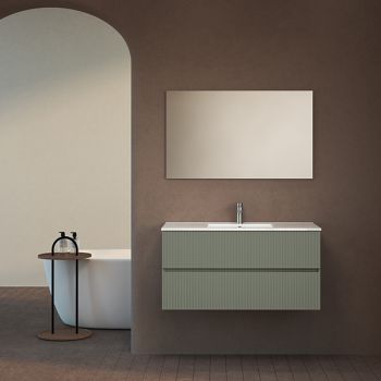 ארון אמבטיה תלוי סדרת כרמל 2 מגירות מחורץ