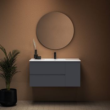 ארון אמבטיה תלוי סדרת אביב מגירות+דלת במידות 100/120