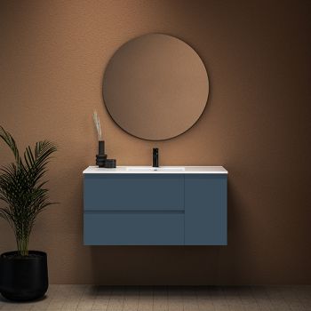 ארון אמבטיה תלוי סדרת אביב מגירות+דלת במידות 100/120