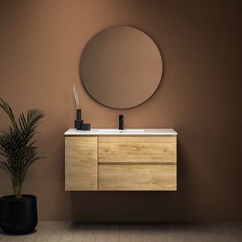 ארון אמבטיה תלוי סדרת אביב מגירות+דלת במידות 100/120