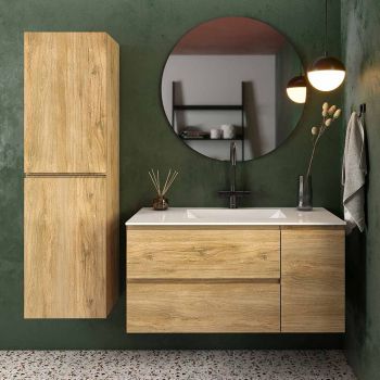 ארון אמבטיה תלוי סדרת אביב מגירות+דלת במידות 100/120