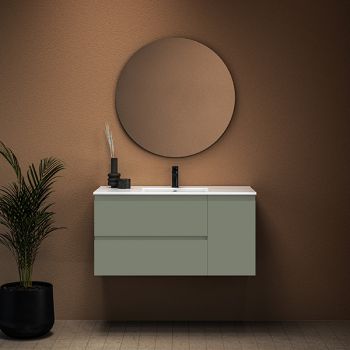 ארון אמבטיה תלוי סדרת אביב מגירות+דלת במידות 100/120