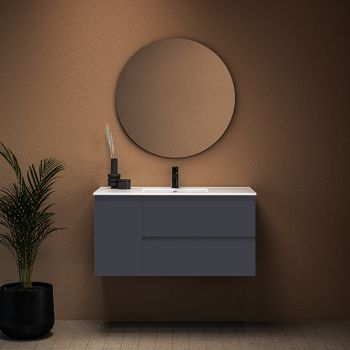 ארון אמבטיה תלוי סדרת אביב מגירות+דלת במידות 100/120