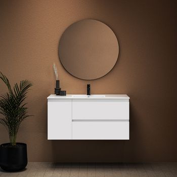 ארון אמבטיה תלוי סדרת אביב מגירות+דלת במידות 100/120