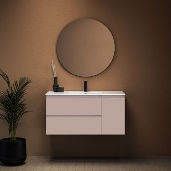 ארון אמבטיה תלוי סדרת אביב מגירות+דלת במידות 100/120