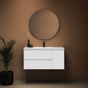 ארון אמבטיה תלוי סדרת אביב מגירות+דלת במידות 100/120