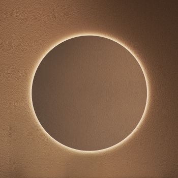 מראה מרחפת עגולה עם תאורת לד צהוב