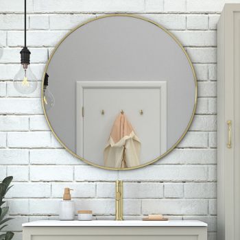 מראה עגולה מסגרת זהב