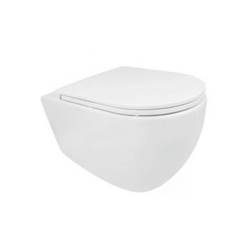 אסלה תלויה תעלה פתוחה מסדרת INFINITY גוון MATTE WHITE