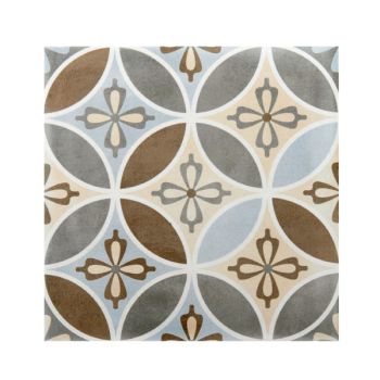 אריח פורצלן במראה מצוייר מסדרת CIRCLE מידה 33/33 גוון LIGHT בגימור נגד החלקה