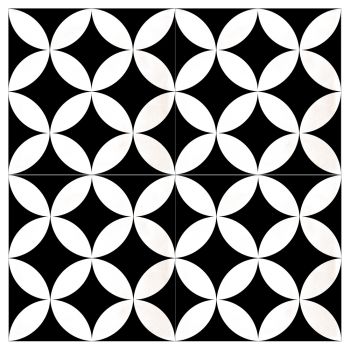 אריח פורצלן במראה מצוייר מסדרת FRESCO מידה 33/33 גוון BLACK בגימור נגד החלקה