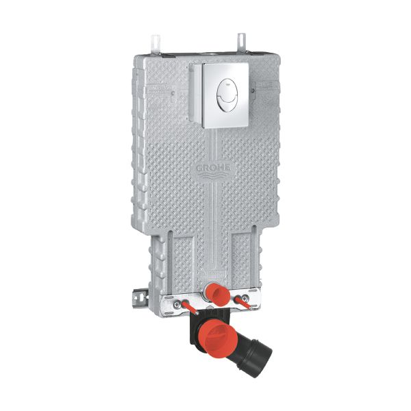 מערכת מיכל הדחה סמוי GROHE Uniset לקיר בלוקים + לחצן אובלי בגוון כרום
