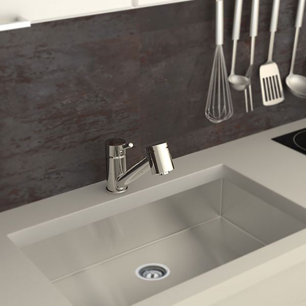 ברז מטבח  נשלף גוון ניקל DELINEA