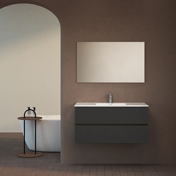 ארון אמבטיה תלוי סדרת כרמל 2 מגירות מחורץ