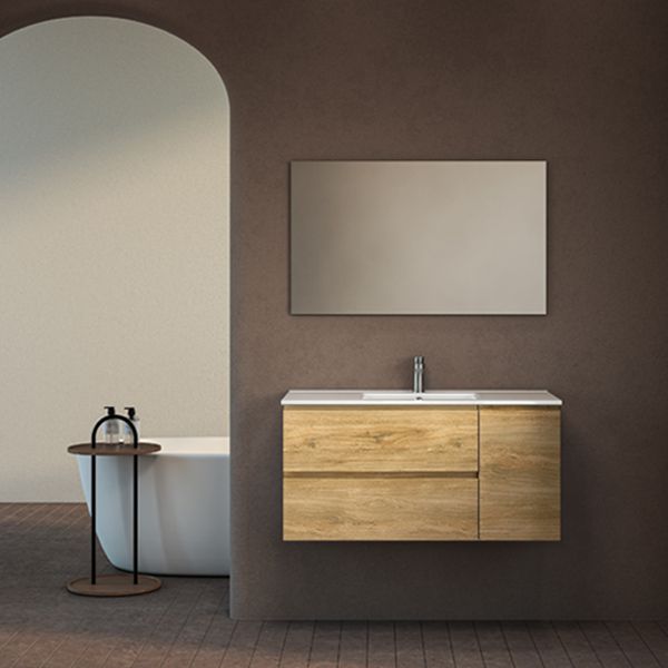 ארון אמבטיה תלוי סדרת אביב מגירות+דלת במידות 100/120