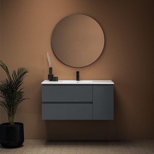 ארון אמבטיה תלוי סדרת אביב מגירות+דלת במידות 100/120