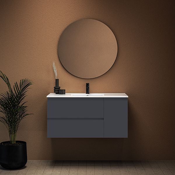 ארון אמבטיה תלוי סדרת אביב מגירות+דלת במידות 100/120