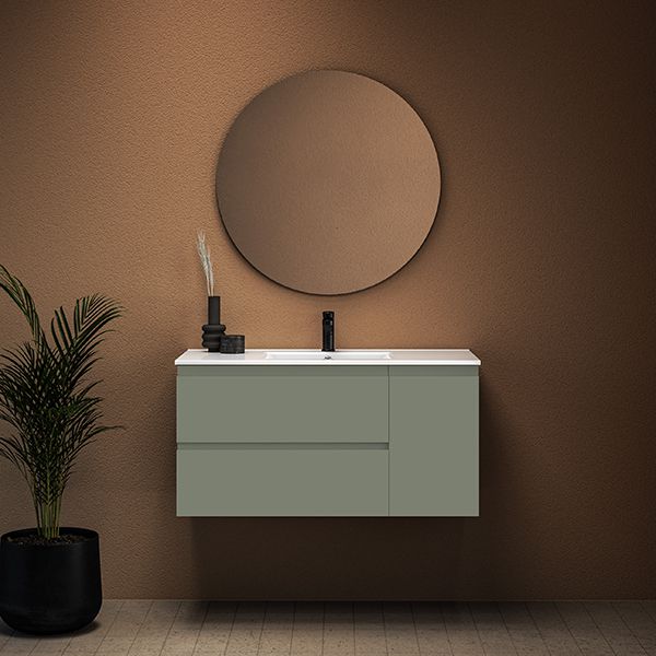 ארון אמבטיה תלוי סדרת אביב מגירות+דלת במידות 100/120