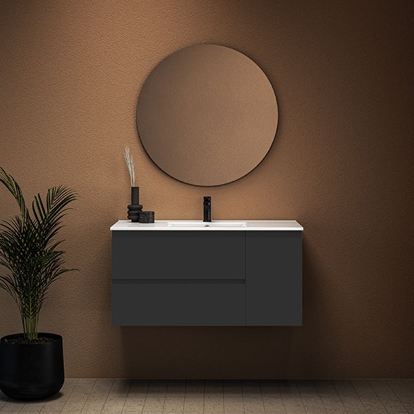 ארון אמבטיה תלוי סדרת אביב מגירות+דלת במידות 100/120