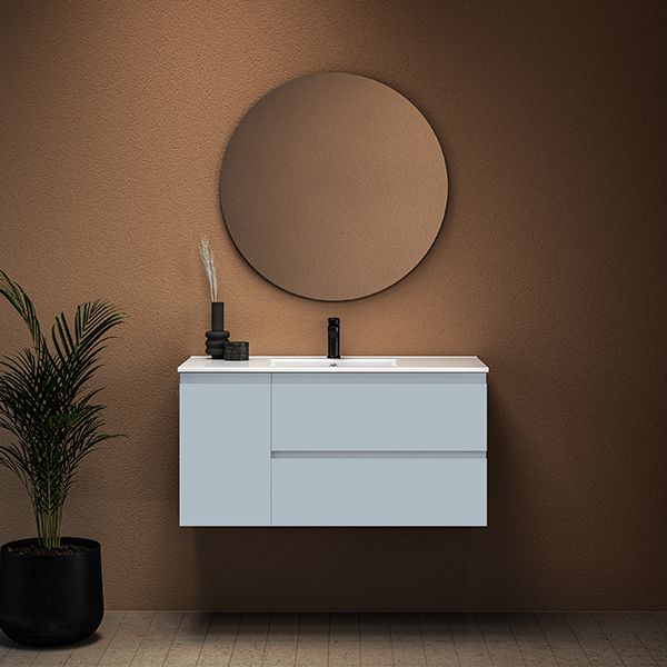 ארון אמבטיה תלוי סדרת אביב מגירות+דלת במידות 100/120