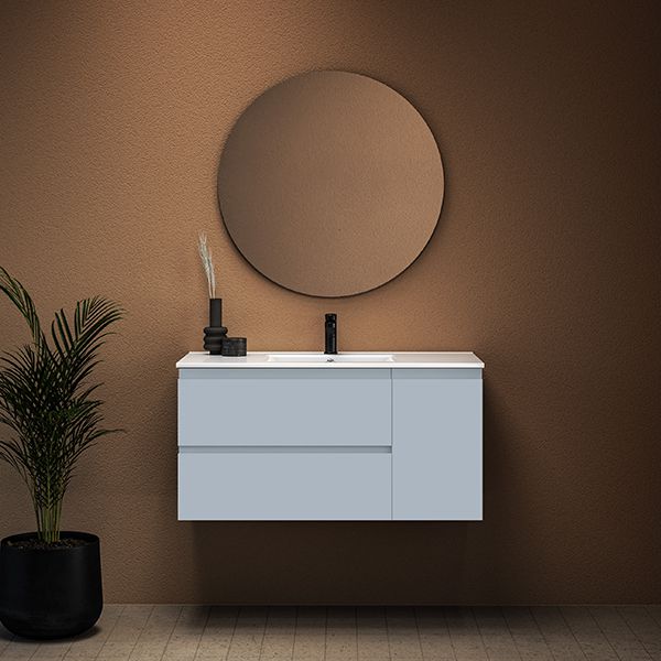 ארון אמבטיה תלוי סדרת אביב מגירות+דלת במידות 100/120