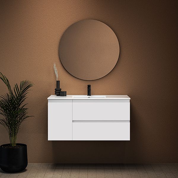 ארון אמבטיה תלוי סדרת אביב מגירות+דלת במידות 100/120