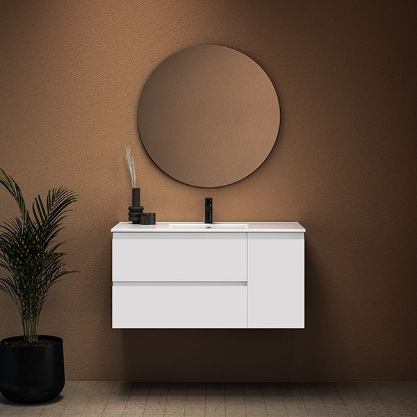 ארון אמבטיה תלוי סדרת אביב מגירות+דלת במידות 100/120