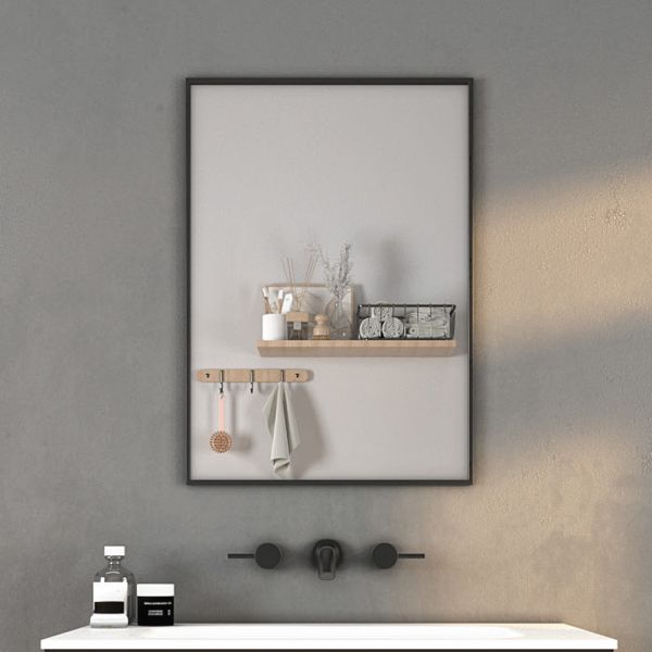 מראה מלבנית מסגרת שחורה