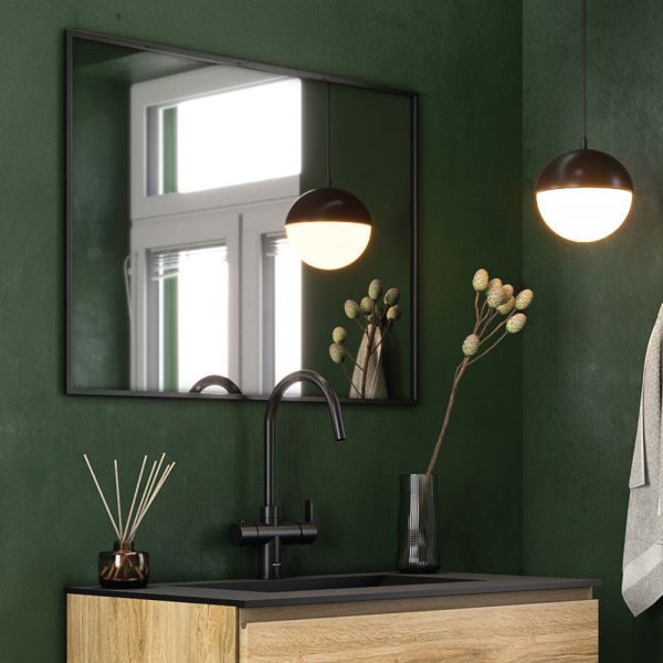 מראה מלבנית מסגרת שחורה