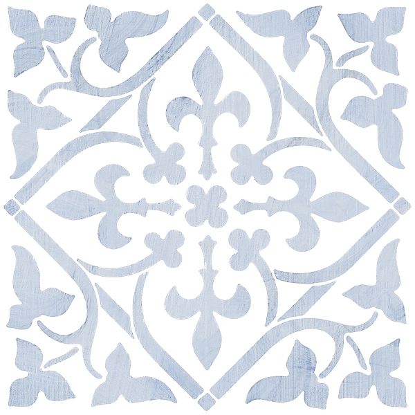 אריח פורצלן דקור מצויר מסדרת FLEUR במידה 30/30 בגוון BLUE בגימור נגד החלקה