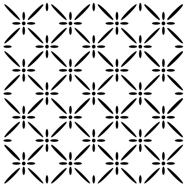 אריח פורצלן דקור מצויר מסדרת DAISIES במידה 30/30 בגוון BLACK/WHITE בגימור נגד הח