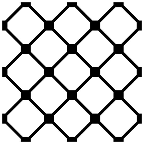 אריח פורצלן דקור מסדרת HEXA NET במידה 30/30 בגוון BLACK/WHITE בגימור נגד החלקה
