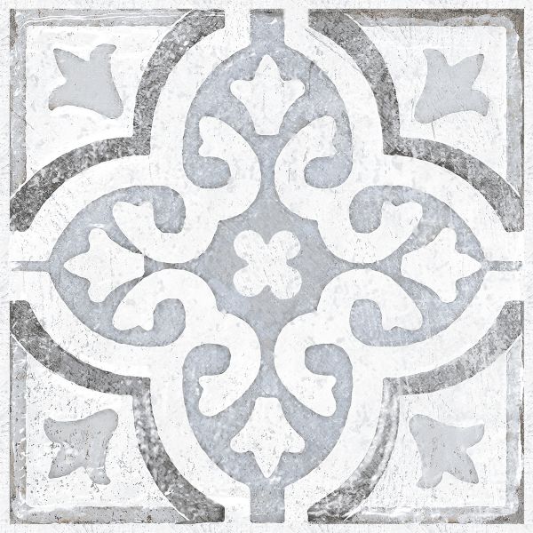 אריח פורצלן דקור מצויר מסדרת PETAL במידה 30/30 בגוון GREY בגימור נגד החלקה