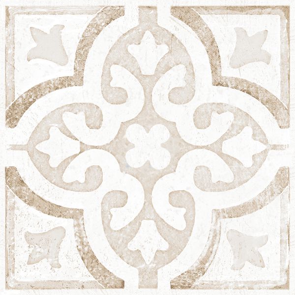 אריח פורצלן דקור מצויר מסדרת PETAL במידה 30/30 בגוון BEIGE בגימור נגד החלקה