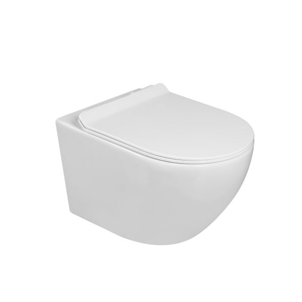 אסלה תלויה RIMLESS מסדרת NOVO PURE בגוון לבן מבריק