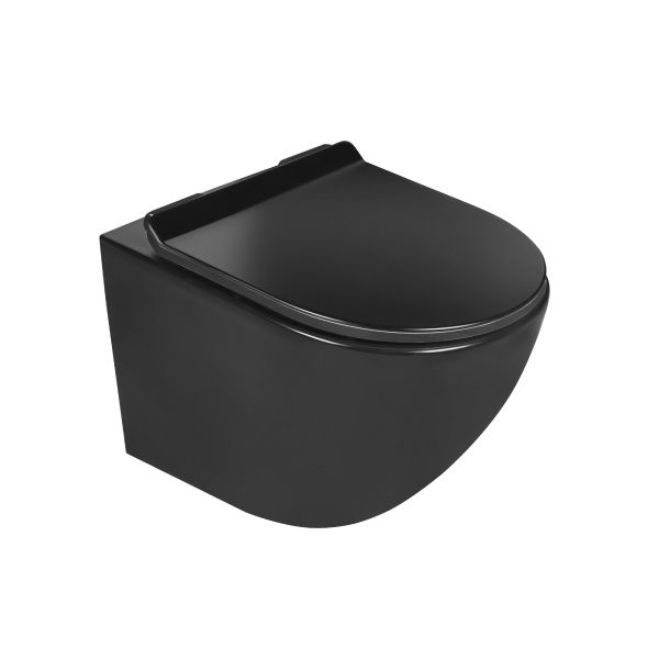 אסלה תלויה RIMLESS מסדרת NOVO PURE בגוון שחור מט