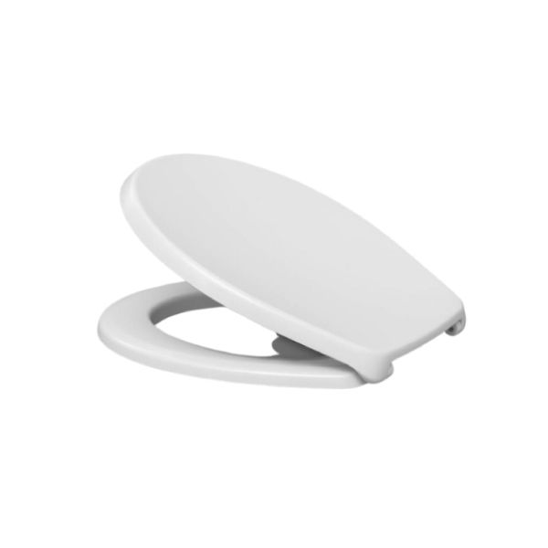 מושב אסלה סטנדרטי מסדרת PICCO גוון לבן כולל מחברי נירוסטה