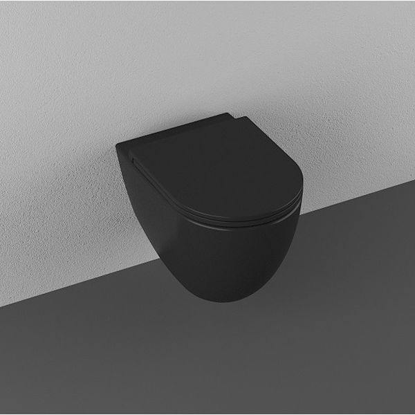 אסלה תלויה תעלה פתוחה מסדרת INFINITY גוון MATTE BLACK