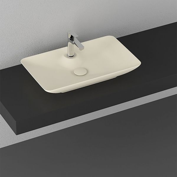 כיור רחצה מלבני מונח מסדרת CLEAR גוון IVORY