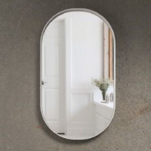 מראה אובלית PUNO לבן 70x40 סמ