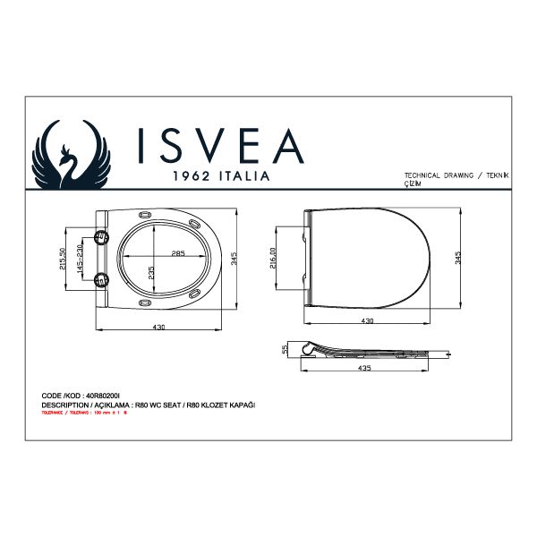 ABSOLUTE מושב לאסלה פנאומטי דק לבן