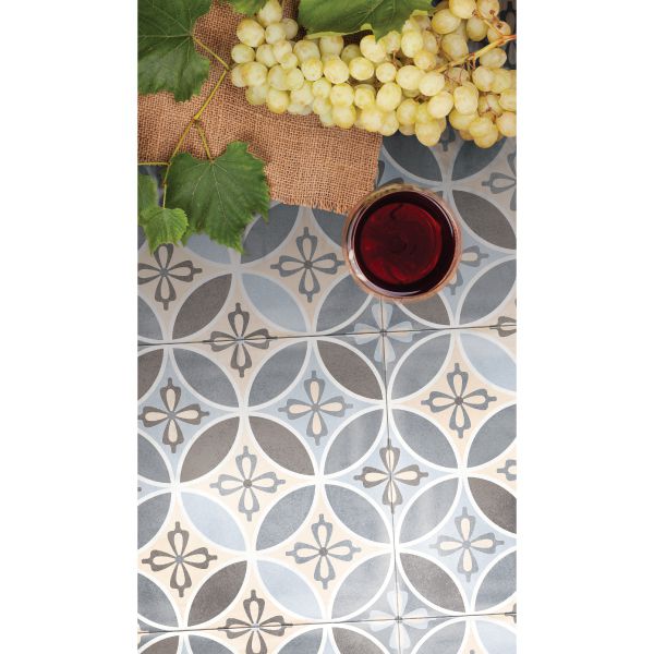 אריח פורצלן במראה מצוייר מסדרת CIRCLE מידה 33/33 גוון LIGHT בגימור נגד החלקה